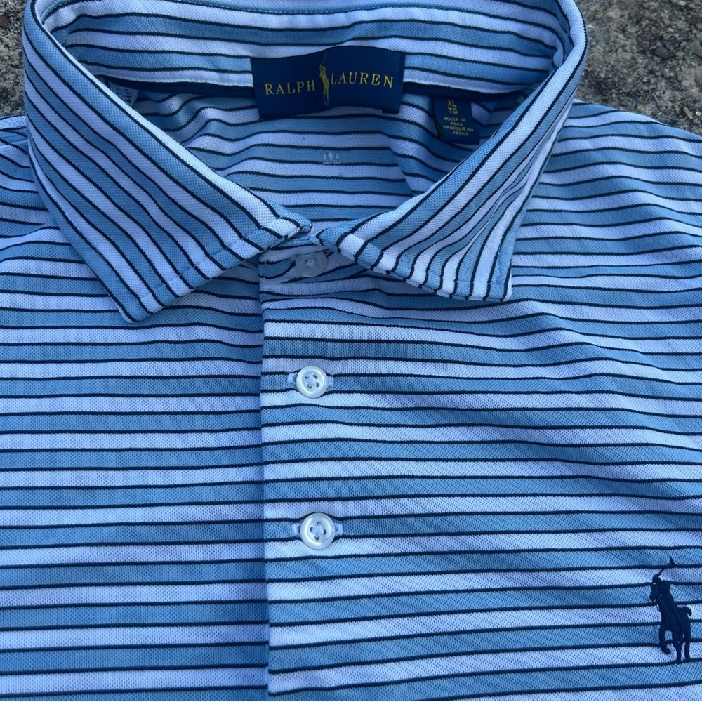 Polo by Ralph Lauren Blue Striped Polo Shirt - Picture 3 of 7